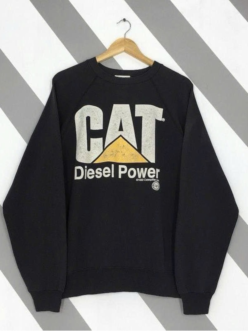 Caterpillar CAT Diesel Power Black Sweatshirt with Yellow Logo